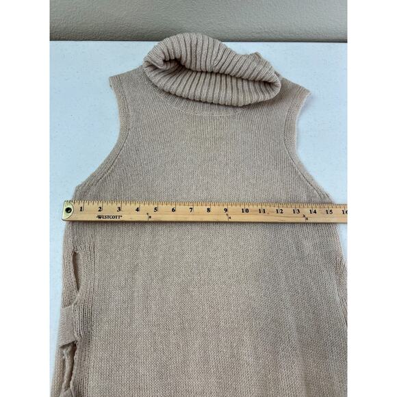 Saks Fifth Avenue Women Cowl Neck Open Side Tunic Sweater Vest Beige‎ S Capsule - Picture 13 of 16